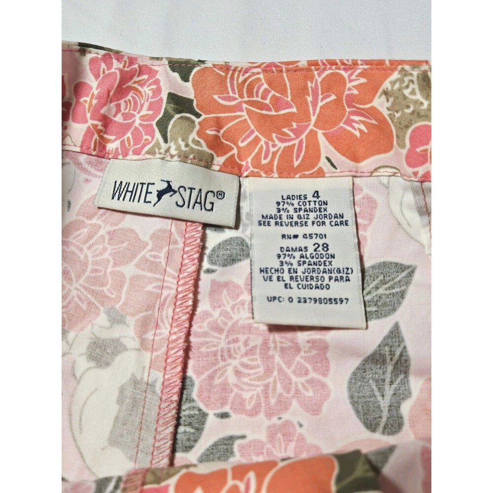 White Stag Women's Multicolored Pink Floral Mid-Calf Capri Size 4 New with Tags - Picture 6 of 7